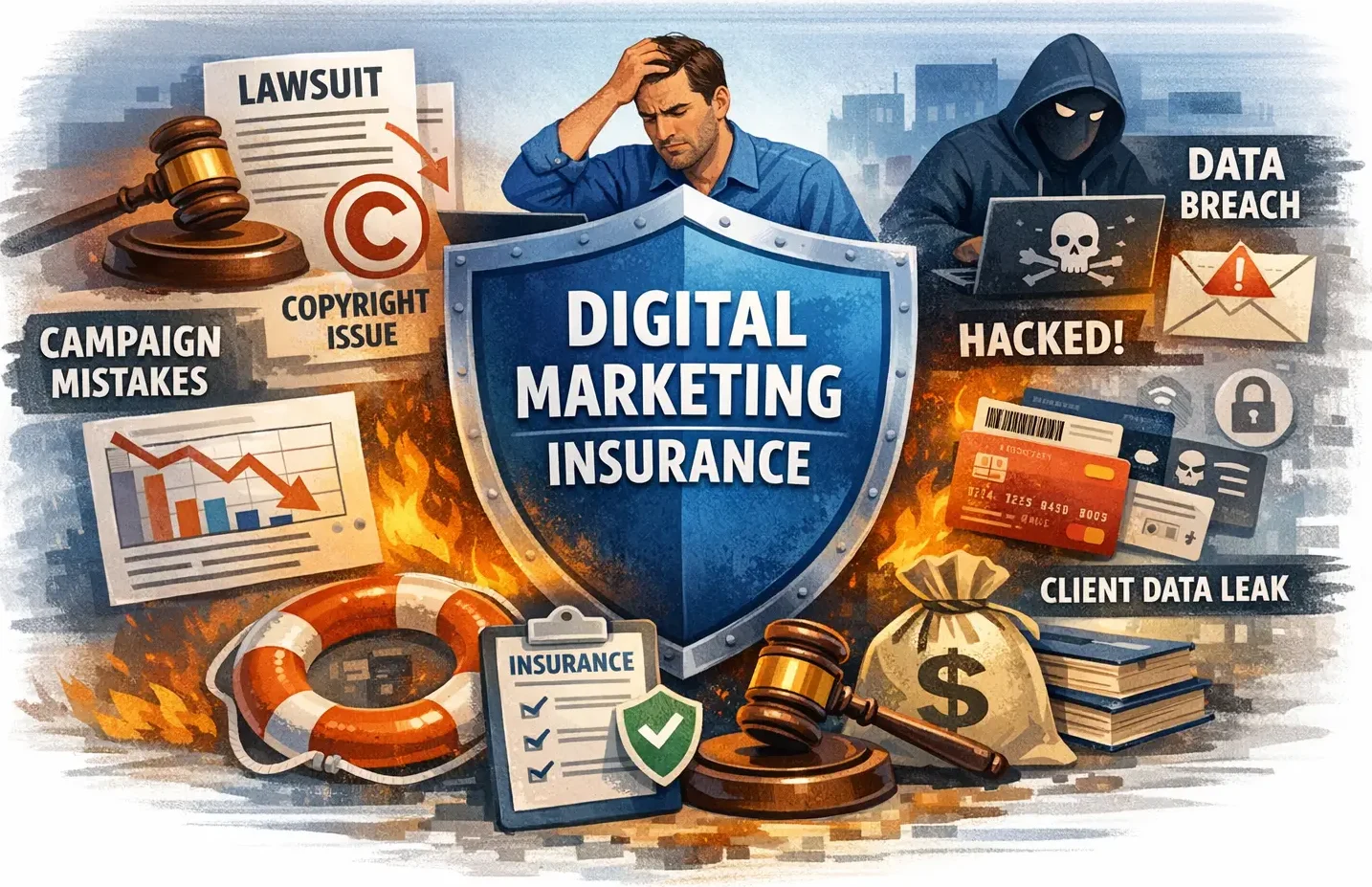 Digital marketing insurance coverage for agencies including liability and cyber protection